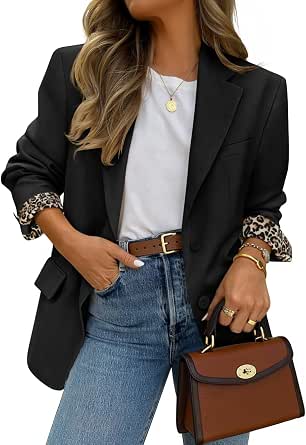 ZESICA Women's Fall Business Casual Open-Front Blazer
