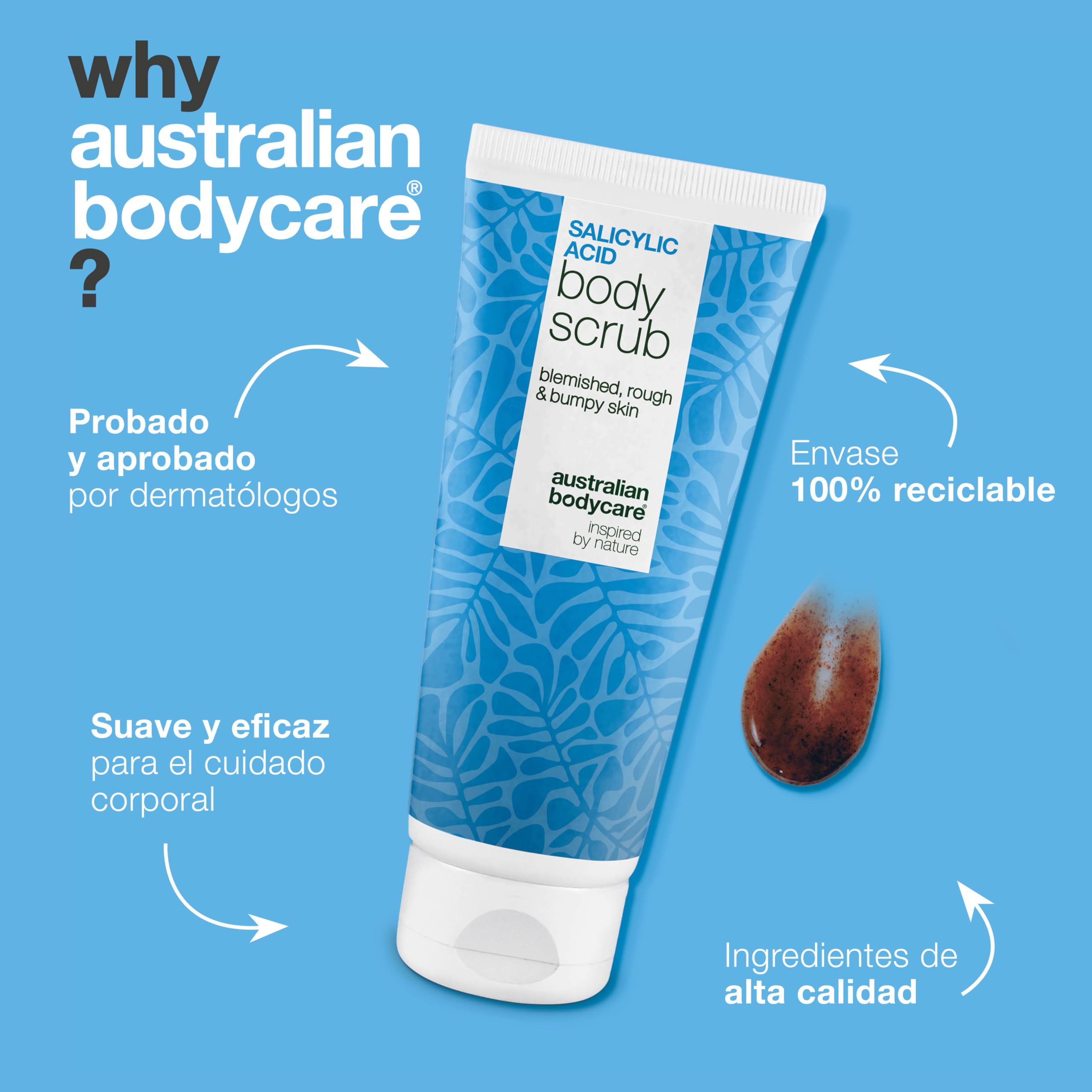 Exfoliante corporal ácido salicílico glicólico BHA AHA para granos espinillas puntos negros