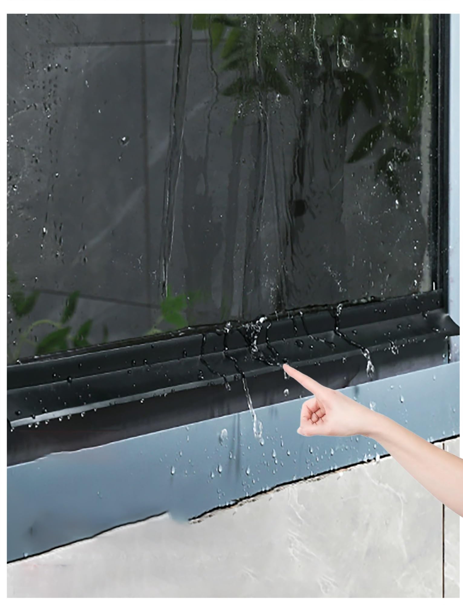 Barra de protección para ventanas abatibles con tira adhesiva ajustable hasta 500 cm
