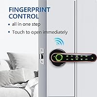 Vista 4 de 5-in-1 Unlock - Fingerprint, Bluetooth, Code, IC Card, Key Fingerprint Door Lock, Smart Door knob,Biometric Door Lock for Bedroom Home Hotel Office