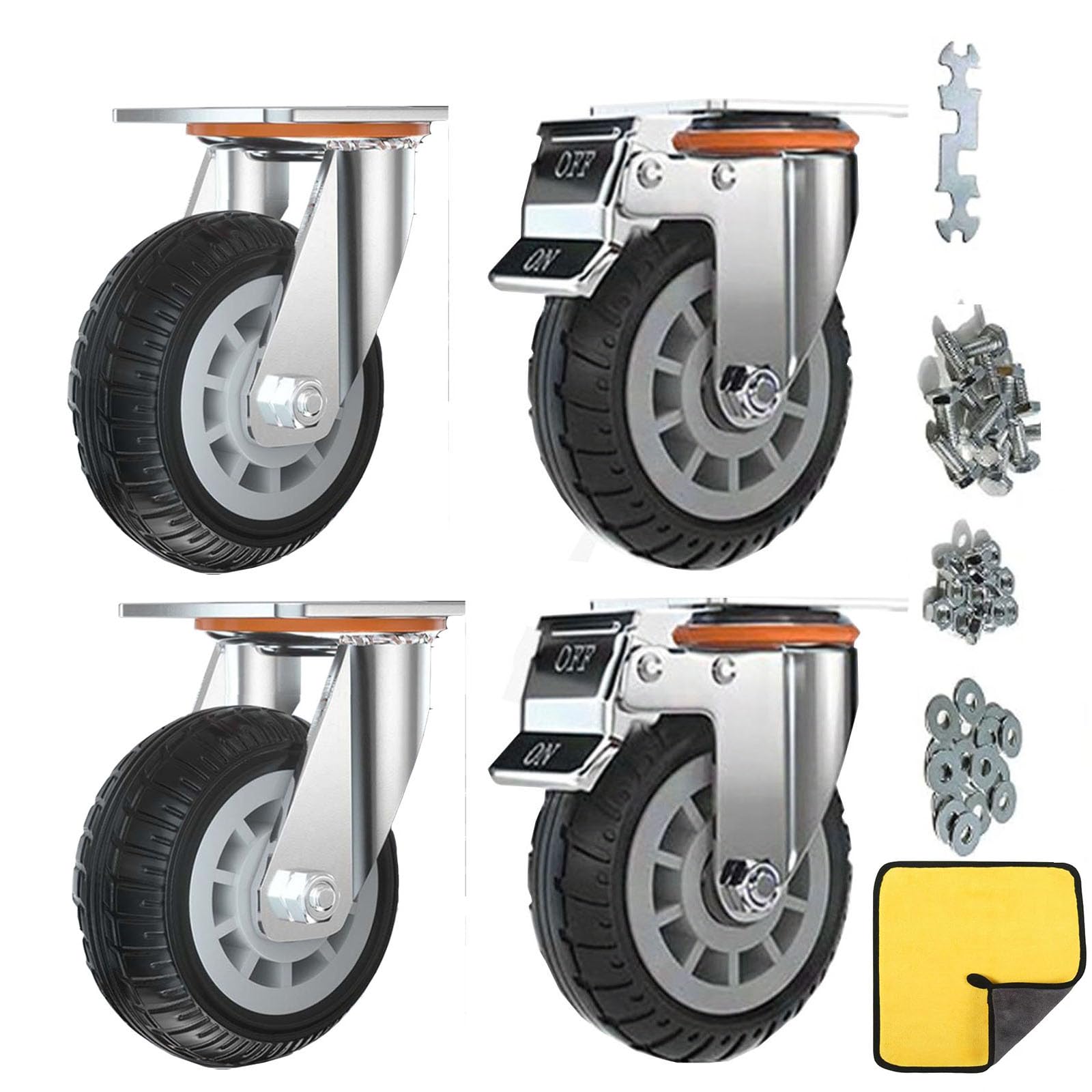 Roulettes pivotantes de 10 cm avec double verrouillage ensemble de 4 roues pour table