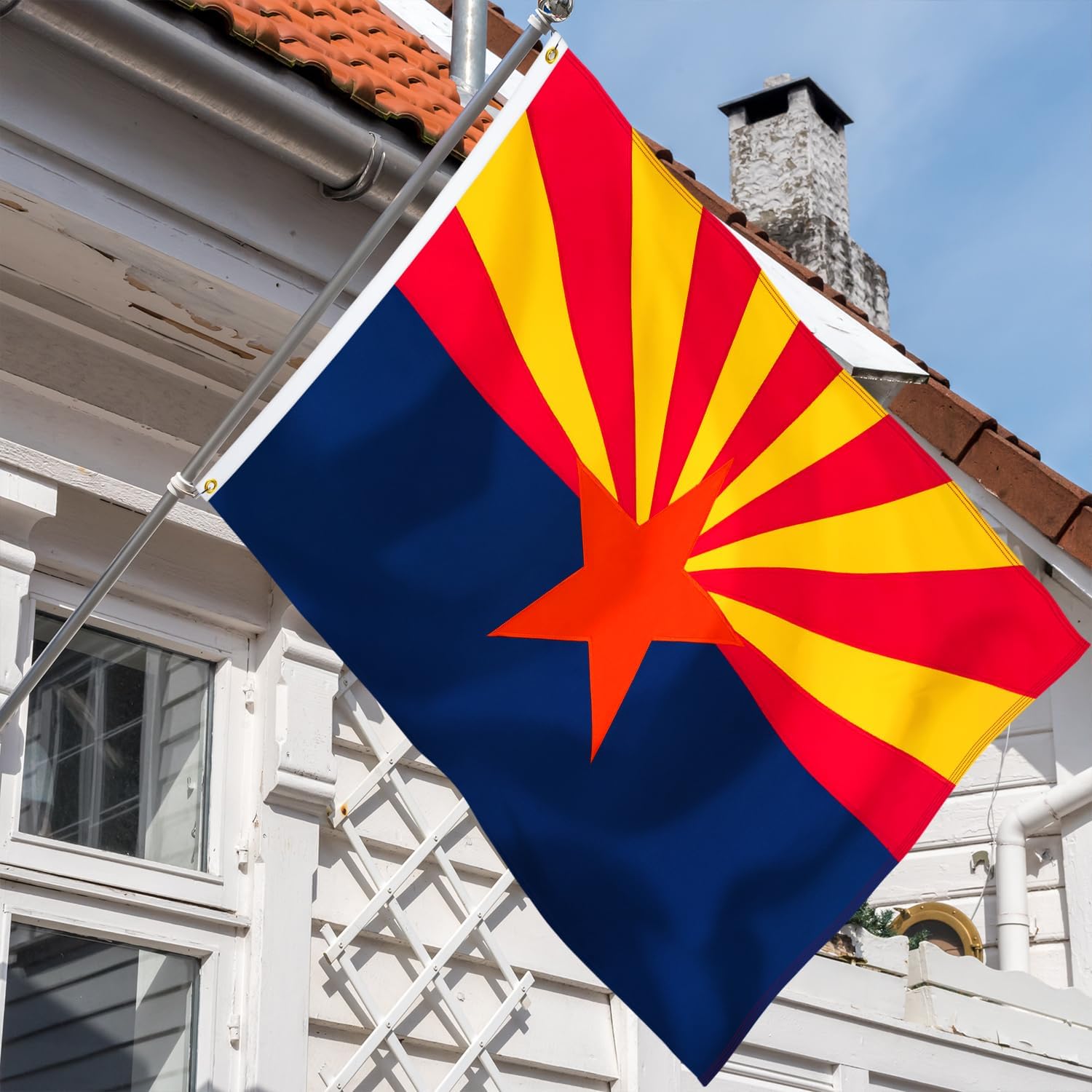 XIFAN Premium Arizona State Flag 3x5 ft Outdoor, Double Sided Embroidered Stars, Heavy Duty 210D Nylon AZ Flags, the Strongest Longest Lasting for Outside with Sewn Stripes/Brass Grommets