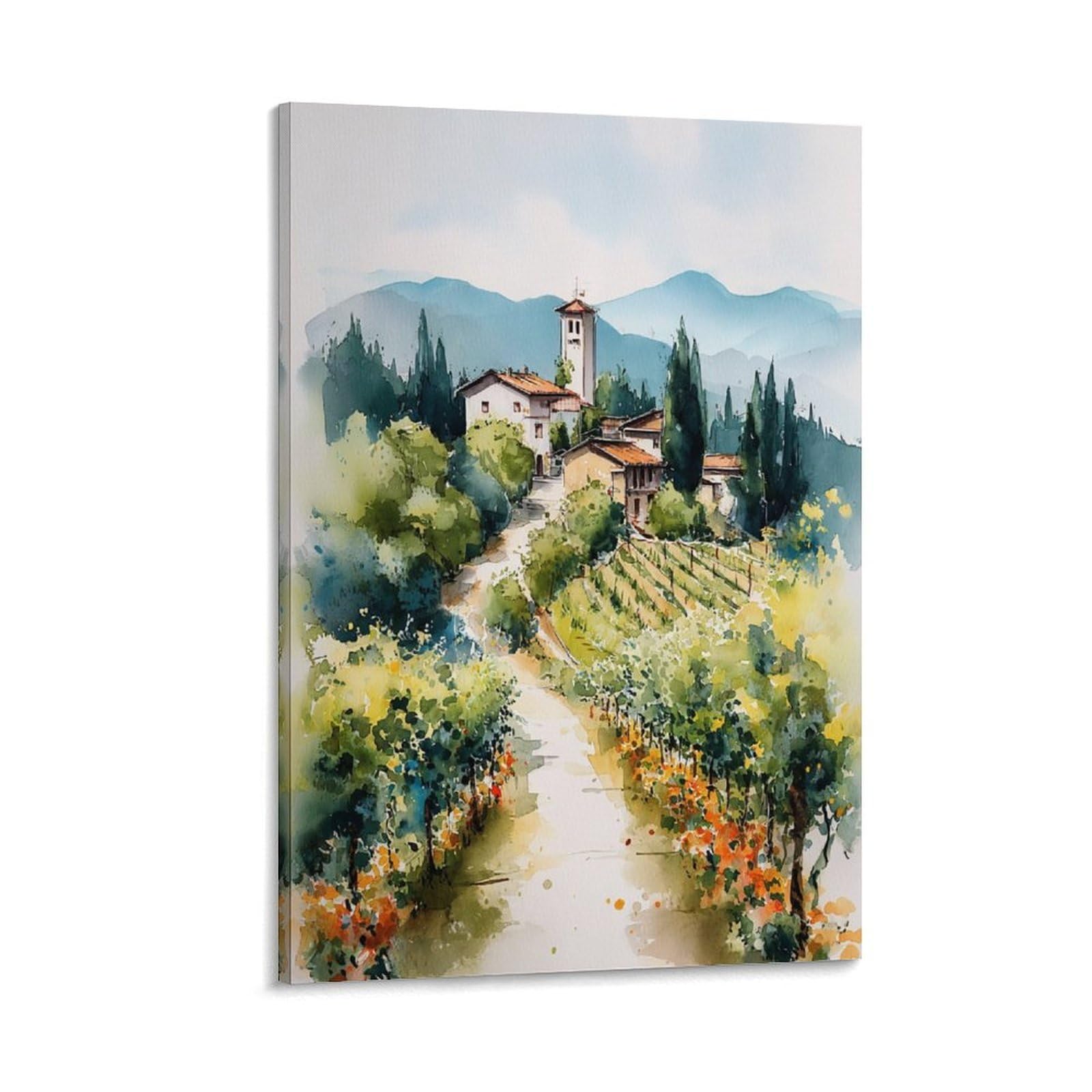 XWYMXZ Napa Valley Vineyard 20x30inch(50x75cm) Vintage Travel Poster Watercolor Canvas Art
