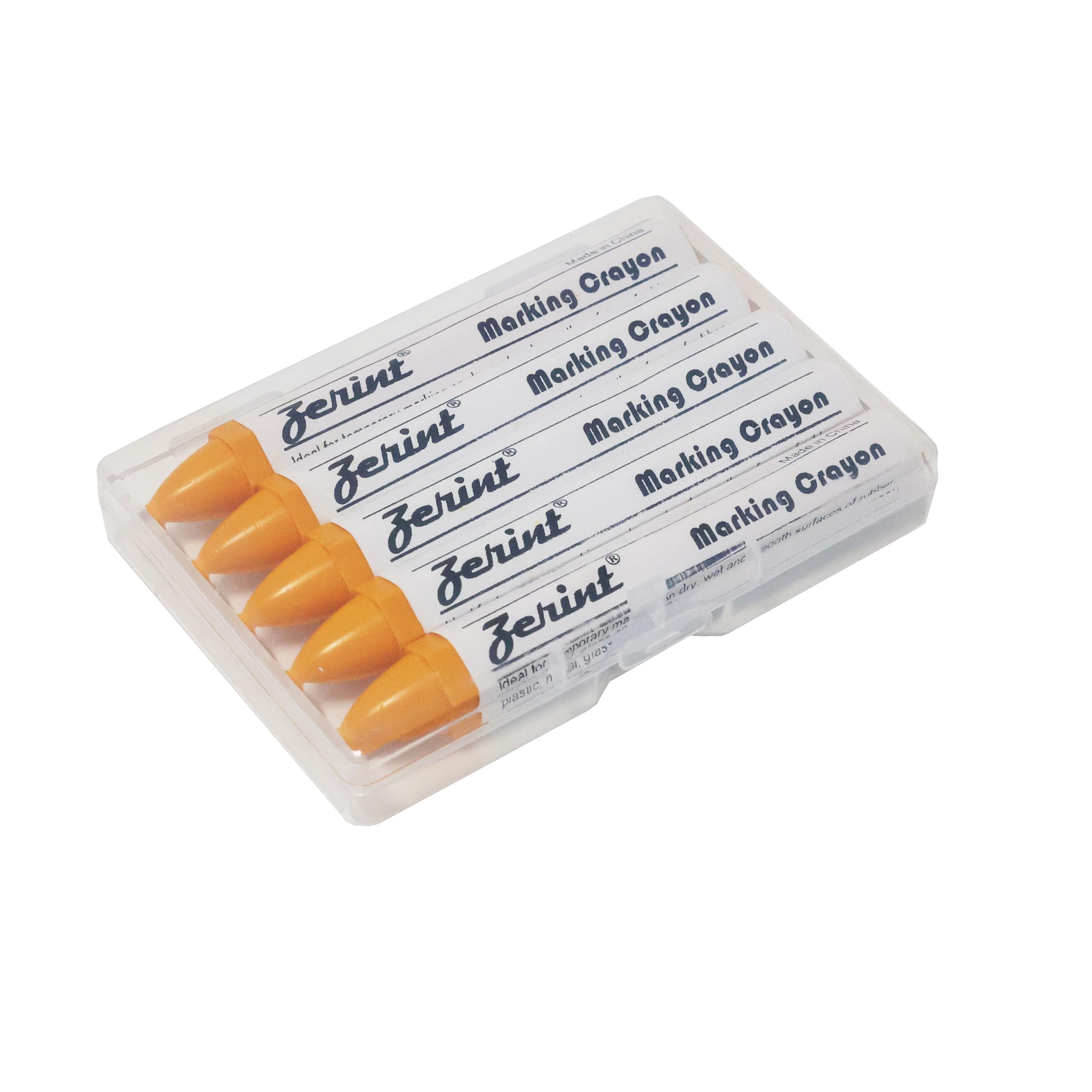 ZERINT Industrial Wax Marking Crayons - Yellow (5-Pack) for Tires, Metal, Wood, Glass & Plastic - 100mm Long-Lasting Crayons, High Visibility & Scratch Resistant(HT-921Y)