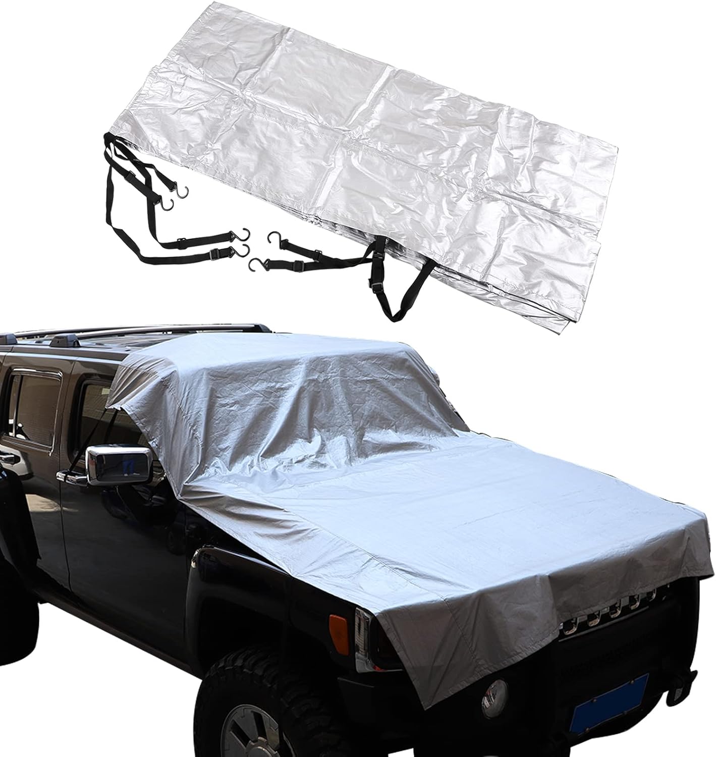 PIUGILH Car Windshield Snow Cover Compatible with Hummer H2 2003-2009/H3 2005-2009,Windshield Snow Ice Cover Sun Cover,All Weather Dustproof Windshield Cover,Protects Windshield from Rain, Sun, Frost