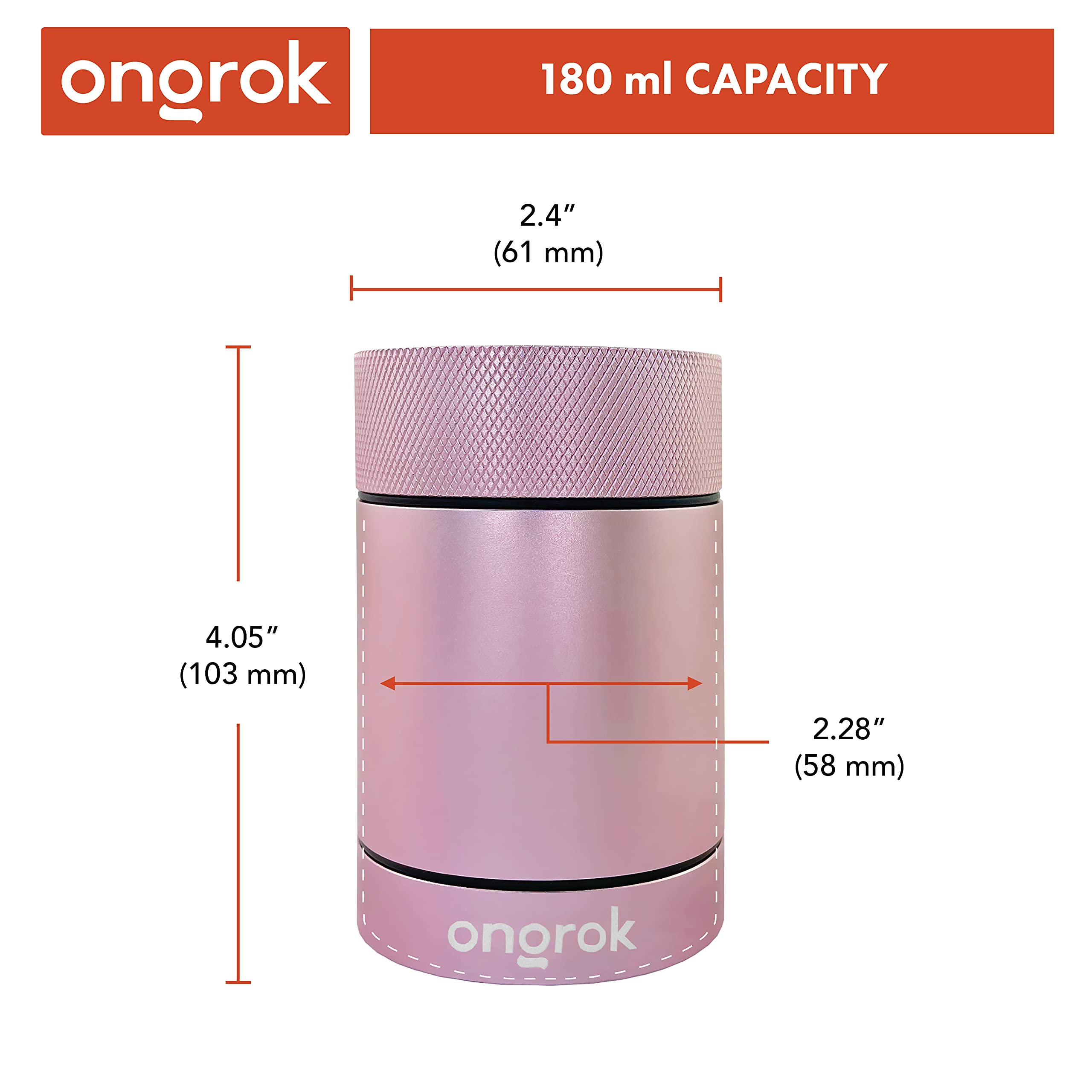 ONGROK 180ml Rose Gold Aluminium Storage Tin - Image 2