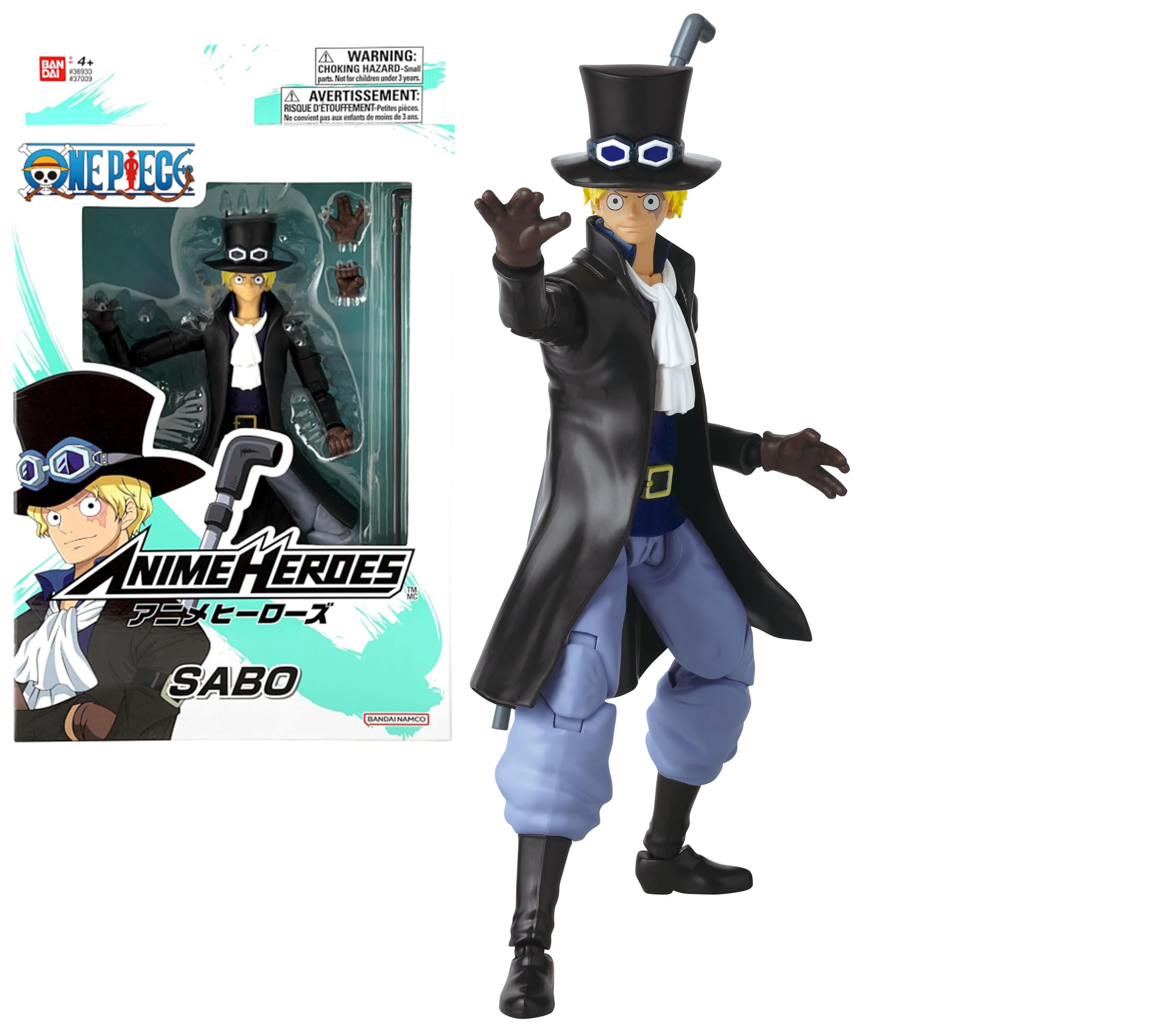 Bandai - Anime Heroes - One Piece - Anime Heroes Figure 17 cm - Articulated Sabo Figurine - Officially Licensed Manga One Piece - Sabo Action Figure and Collection - Children's Toy 4+ - 37009