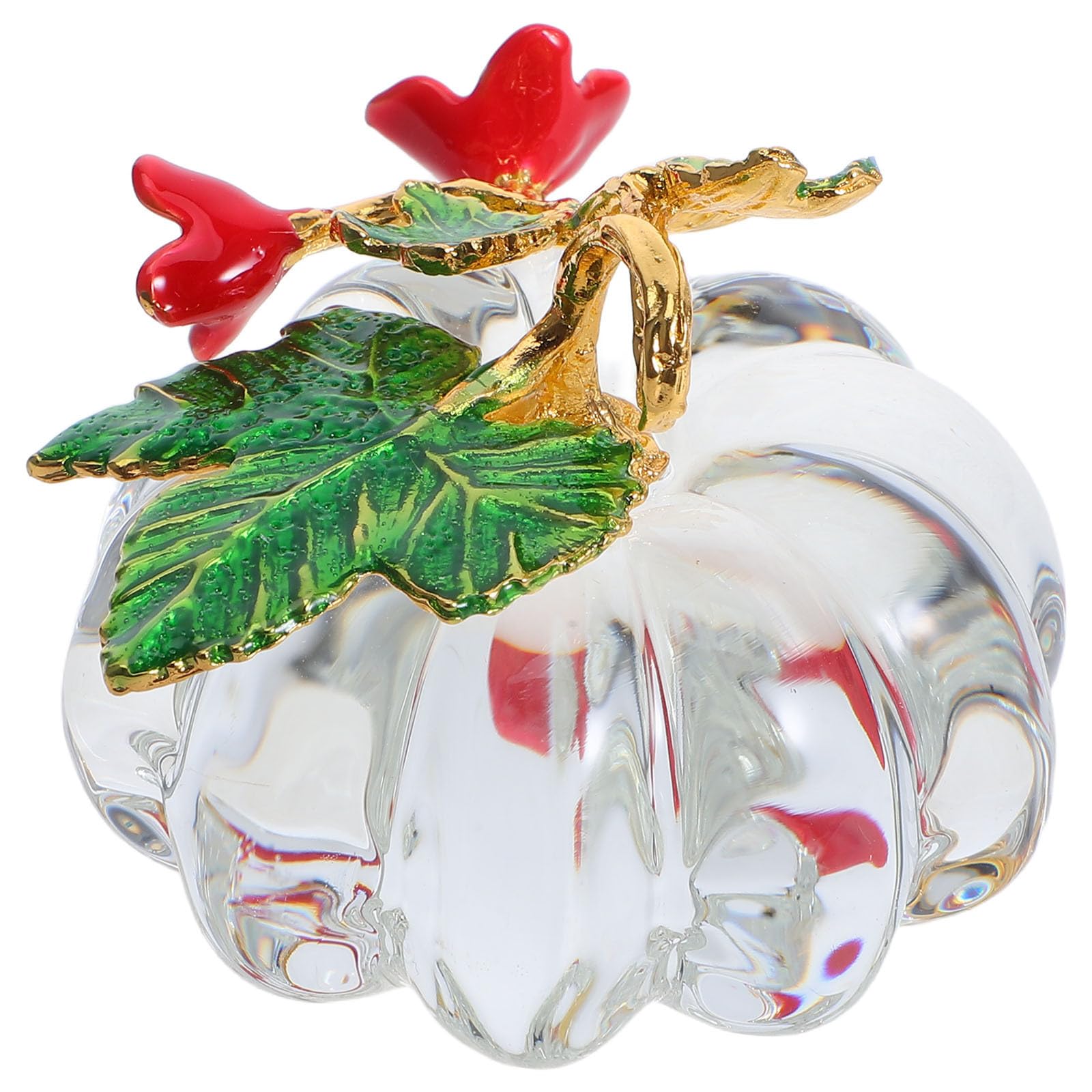 Calabaza de cristal miniatura adorno de vidrio decorativo halloween otoño