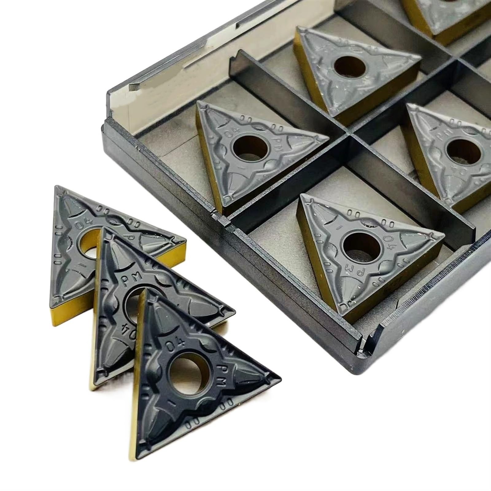 AALLYN Indexable Carbide Lathe Tool 10PCS TNMG220404 PM 4225 Turning Carbide Outer Metal Turning Tools CNC Tools