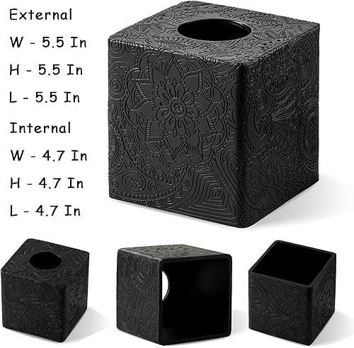 Miniatura 2 de Funda cuadrada decorativa para caja de pañuelos, dispensador de servilletas, soporte de papel facial para encimera de tocador de baño, tocador de