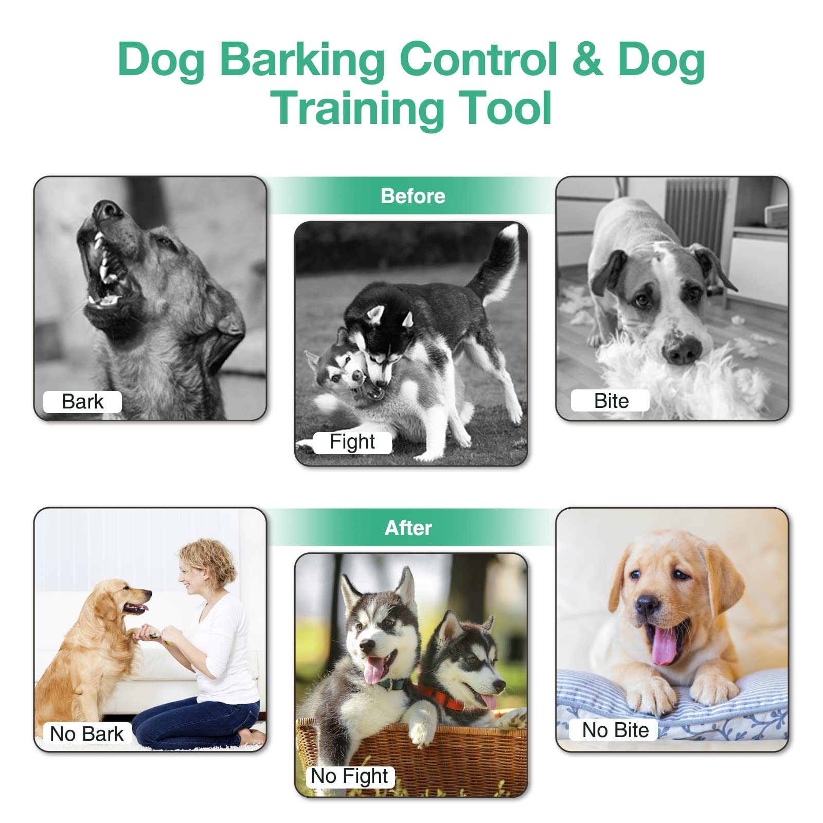 Dispositivo antiladridos para perros, 3 modos de dispositivos disuasivos recargables de ladridos de perro, caja de ladridos efectiva de 30 pies con frecuencia ajustable y rango para caminar