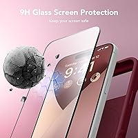 Vista 876 de GONEZ Funda de silicona para iPhone 15 Pro Max, compatible con Magsafe, protector de cámara + protector de pantalla, forro de microfibra suave Negro