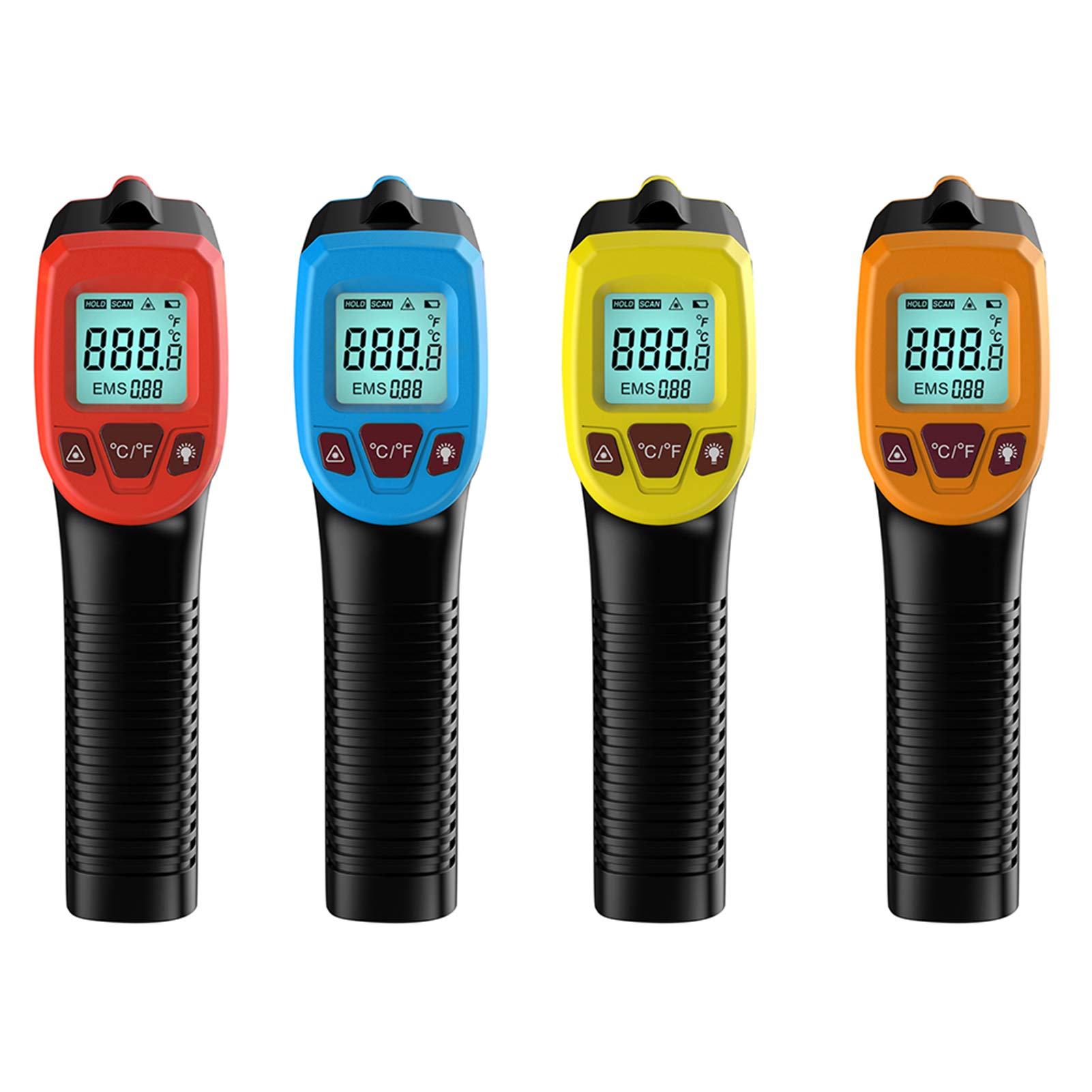 Termometro a infrarossi contatto zero digitale portatile con display LCD retroilluminato Emissività regolabile Gamma di temperature ampia Alta precisione per uso industriale