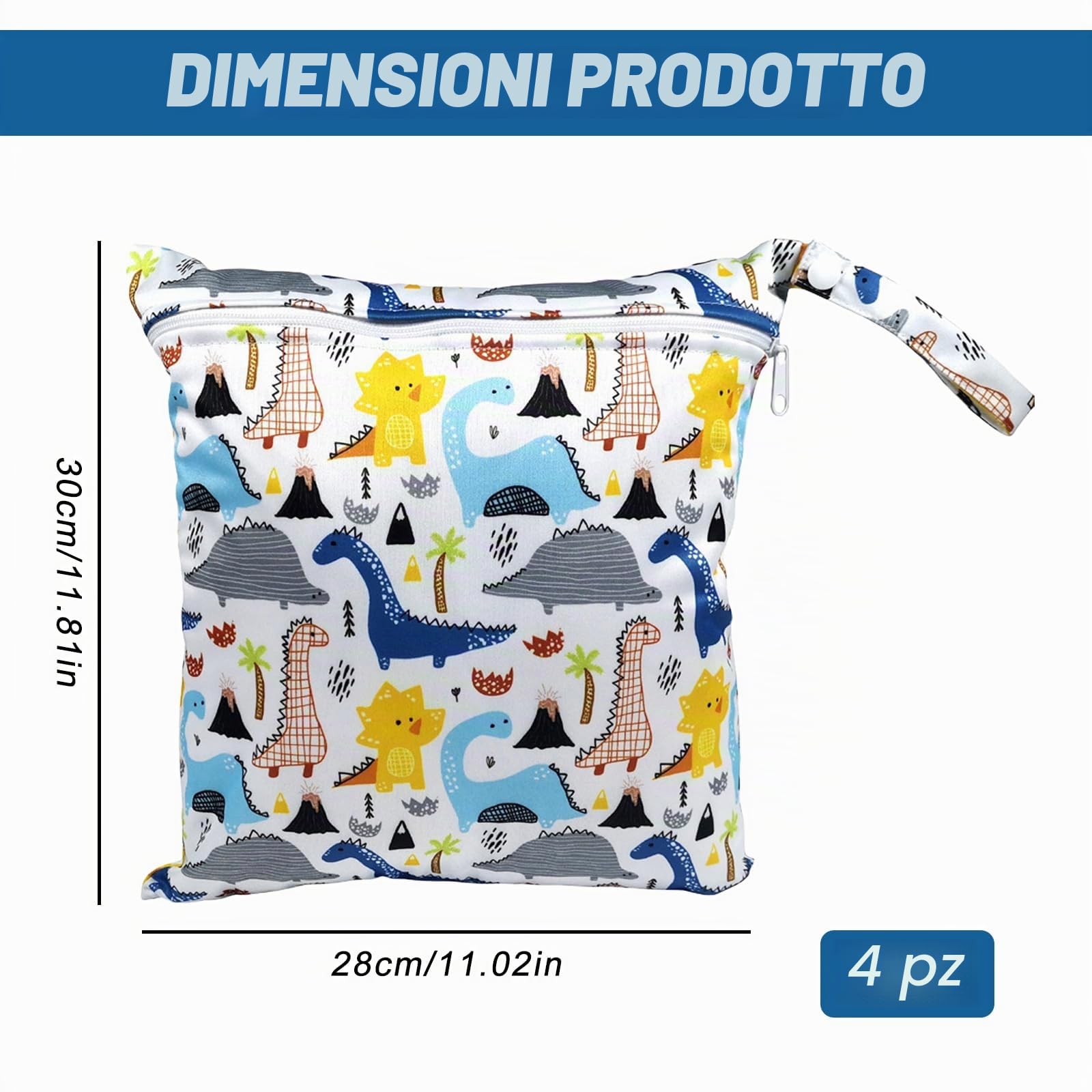 Sporgo 4 szt. Torba wodoodporna na pieluchy, do basenu, plaży, podróży, biała