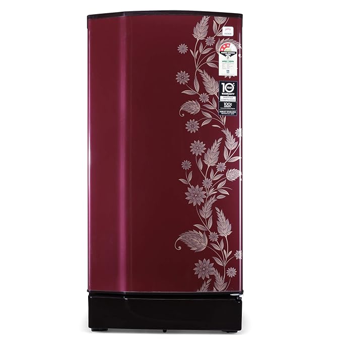 Godrej 190 L 3 Star Inverter Direct-Cool Single Door Refrigerator (RD 1903 PTI 33 DR WN, Denim Scarlet, Inverter Compressor, Jumbo Vegetable Tray)- 2022 Model