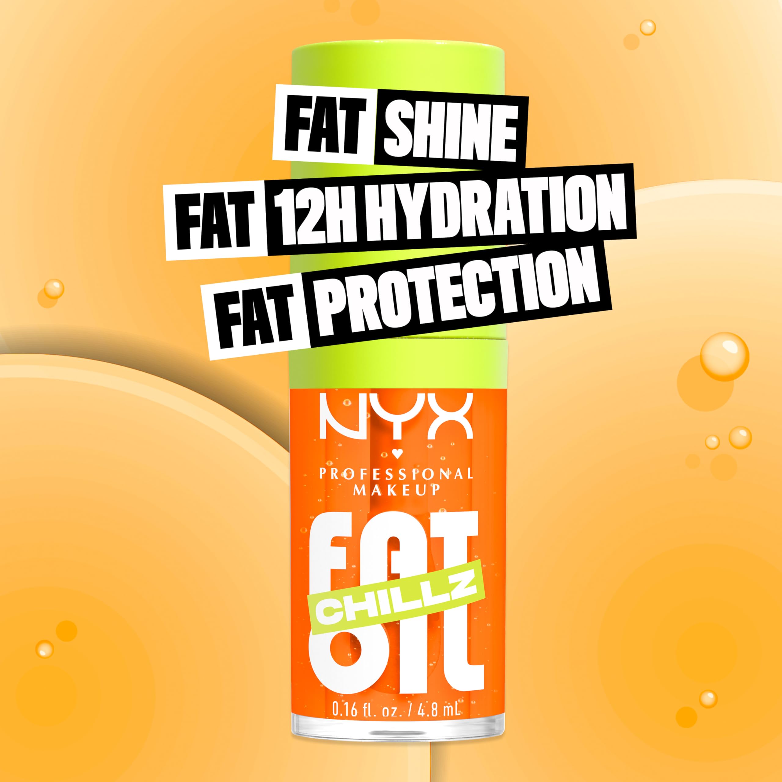 NYX Professional Makeup Fat Oil Chillz Lip Gloss, Lip Oil Hybrid for Shine and Hydration with a Non-Sticky Finish, Citrus Chiller - Image 4