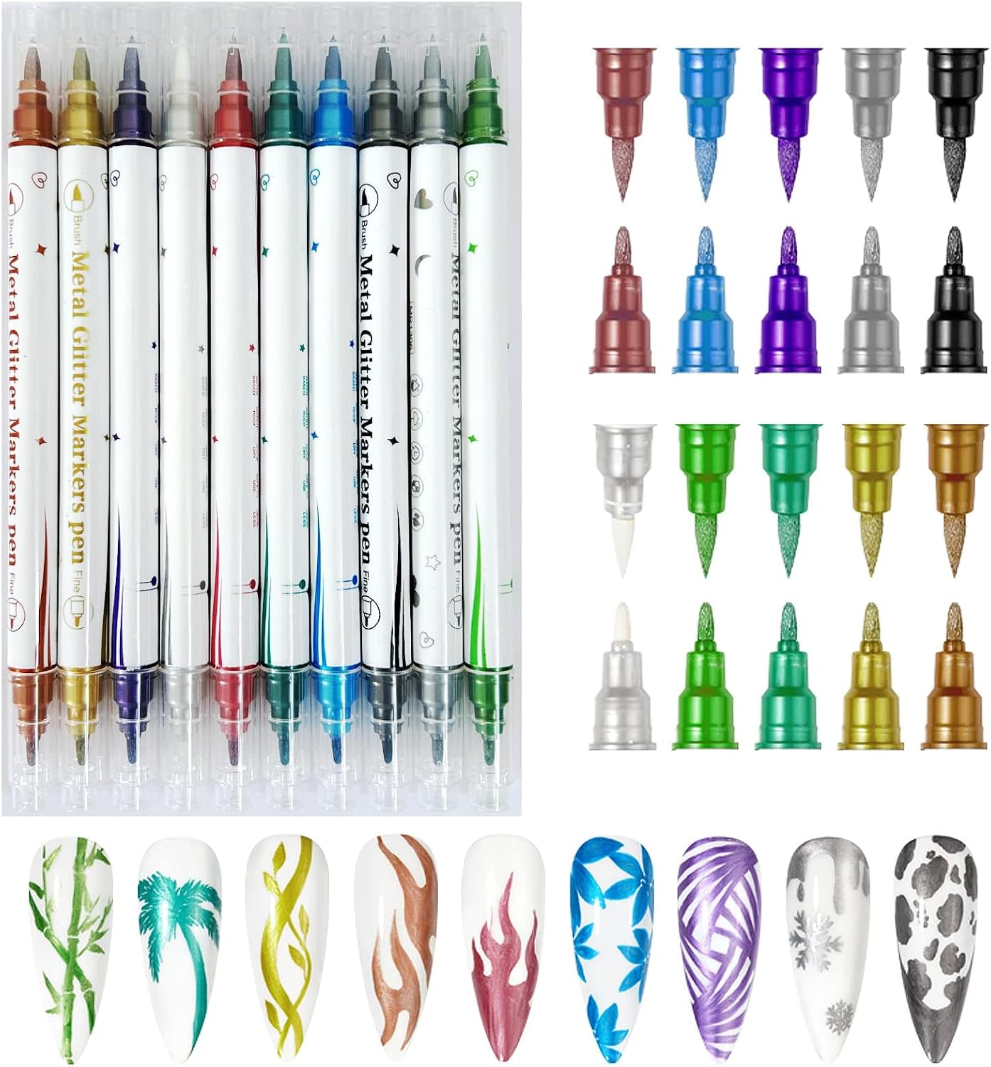 نالاكال Nalacal 10 Colors Metallic Markers Set