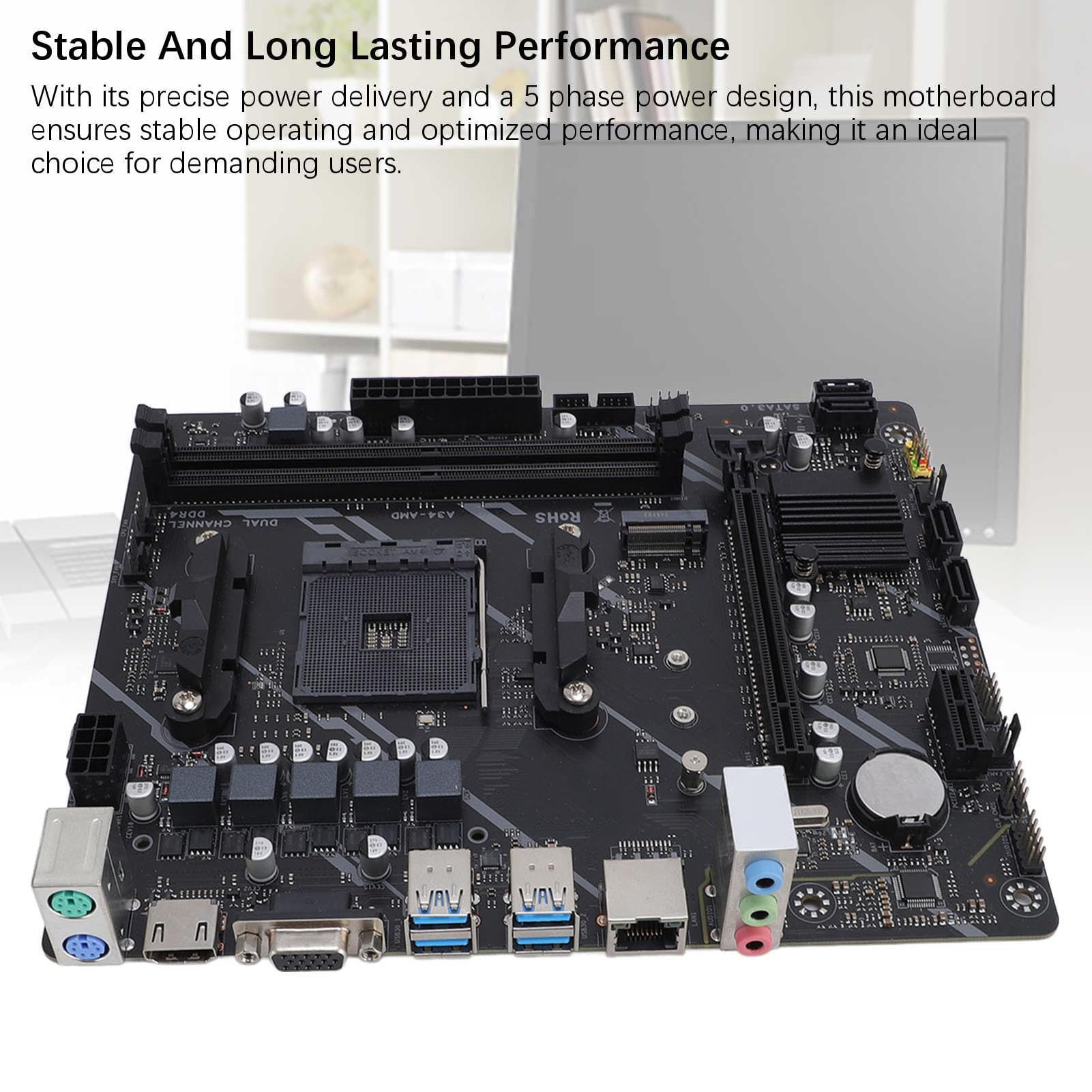 Placa Base B450, Memoria DDR4 de 2 Canales, PCIe Gen X16, Serial ATA 3.0, NGFF/NVME M.2, HDMI, VGA Interface Computer Footboard