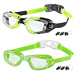 COOLOO Kids Swim Goggles, 2 Packs Swimming Goggles for Kids Girls Boys and Child Age 4-16