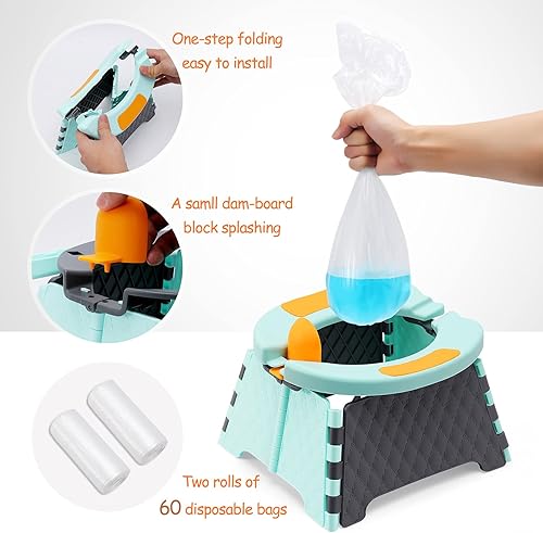 Miniatura 4 de Asiento de entrenamiento portátil para niños pequeños, inodoro plegable para niños, inodoro plegable para niños, orinal de viaje para automóvil,