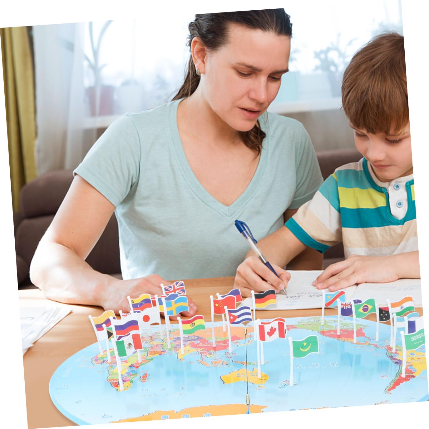 Juguete Cognitivo Geográfico de Madera para Niños y Niñas, Tamaño Mediano, Educativo Temprano, Color Natural, Desarrollo Creativo, Aprendizaje Divertido, Juego de Conocimientos