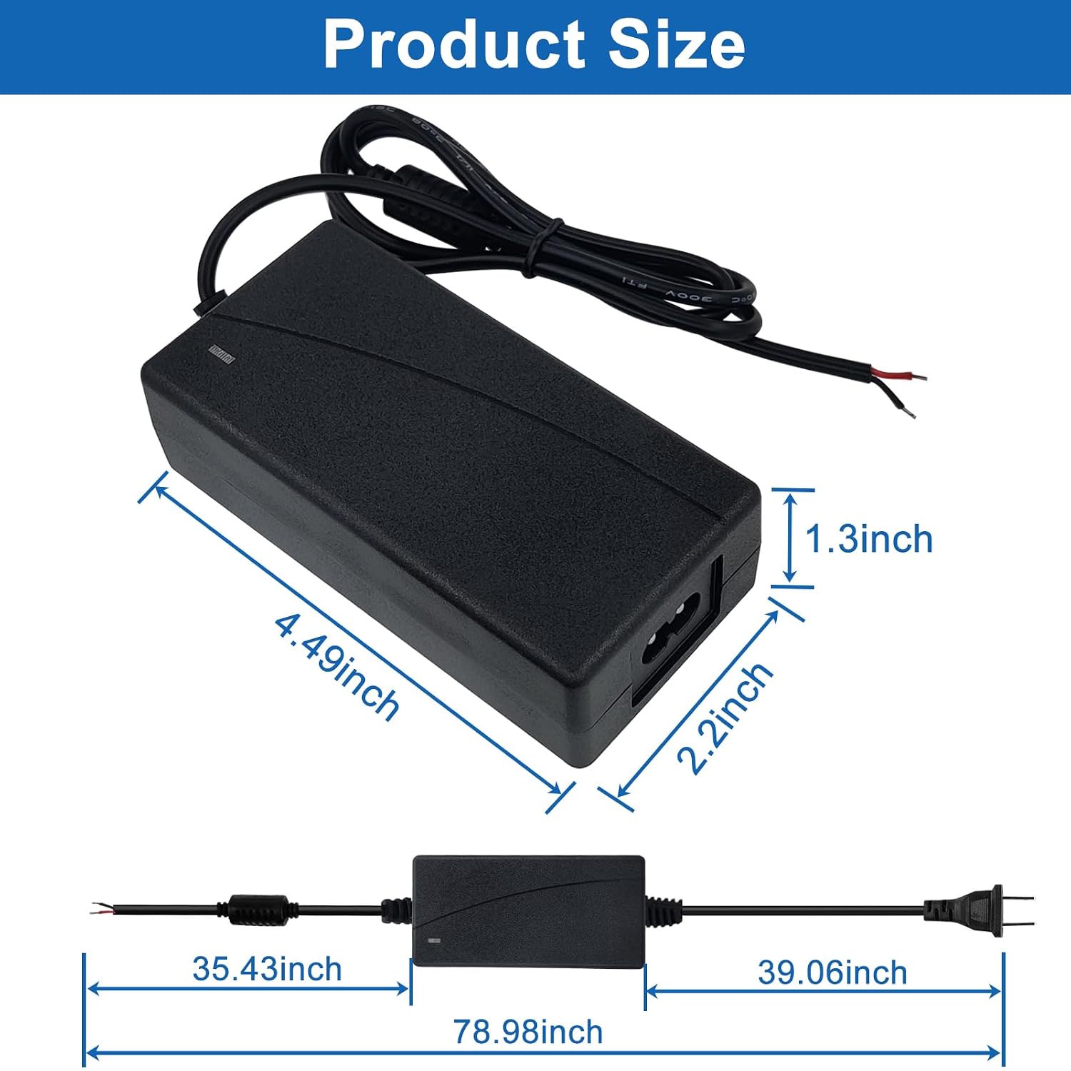 AC/DC Power Adapter AC100-240V Output DC 24V 3A for 24V Linear Actuator