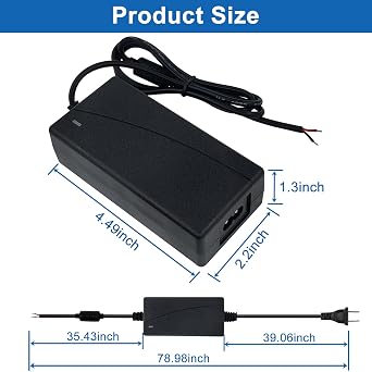 JQDML 24V 3A Power Supply Adapter | AC 100-240V to DC 24V Converter Transformer, for 24V 3A Linear Actuator