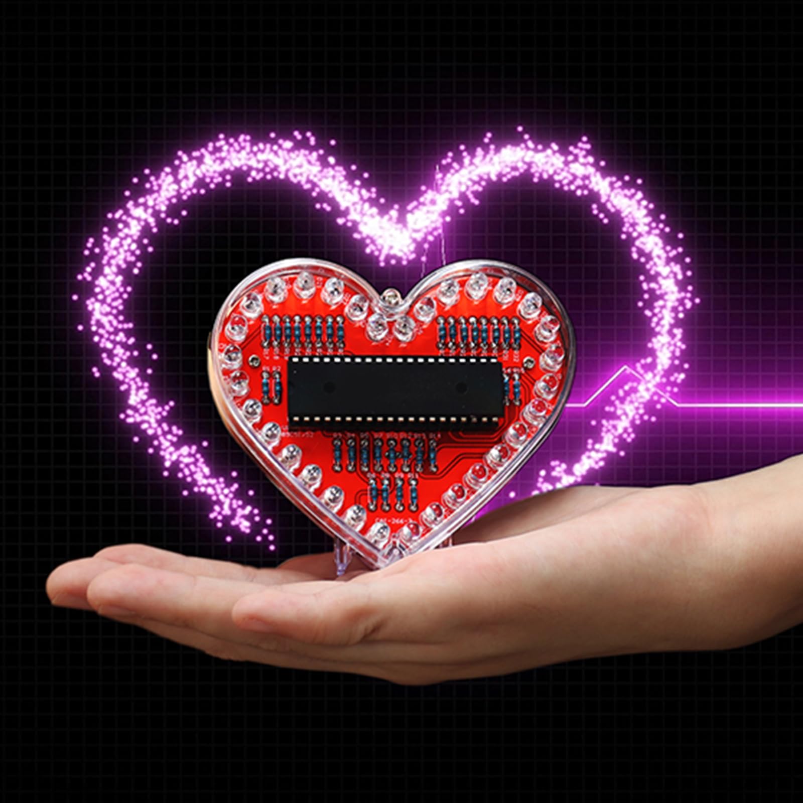 Kit de manualidades de luz LED RGB en forma de corazón, fácil montaje, juego de práctica de soldadura para el día de San Valentín y el día de la madre, kit electrónico de soldadura para manualidades