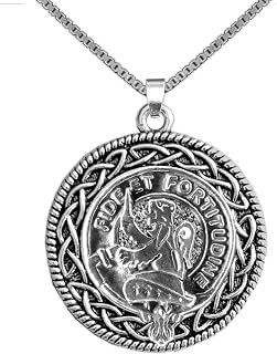 Farquharson Clan Crest Celtic Interlace Disk Pendant - CLP06