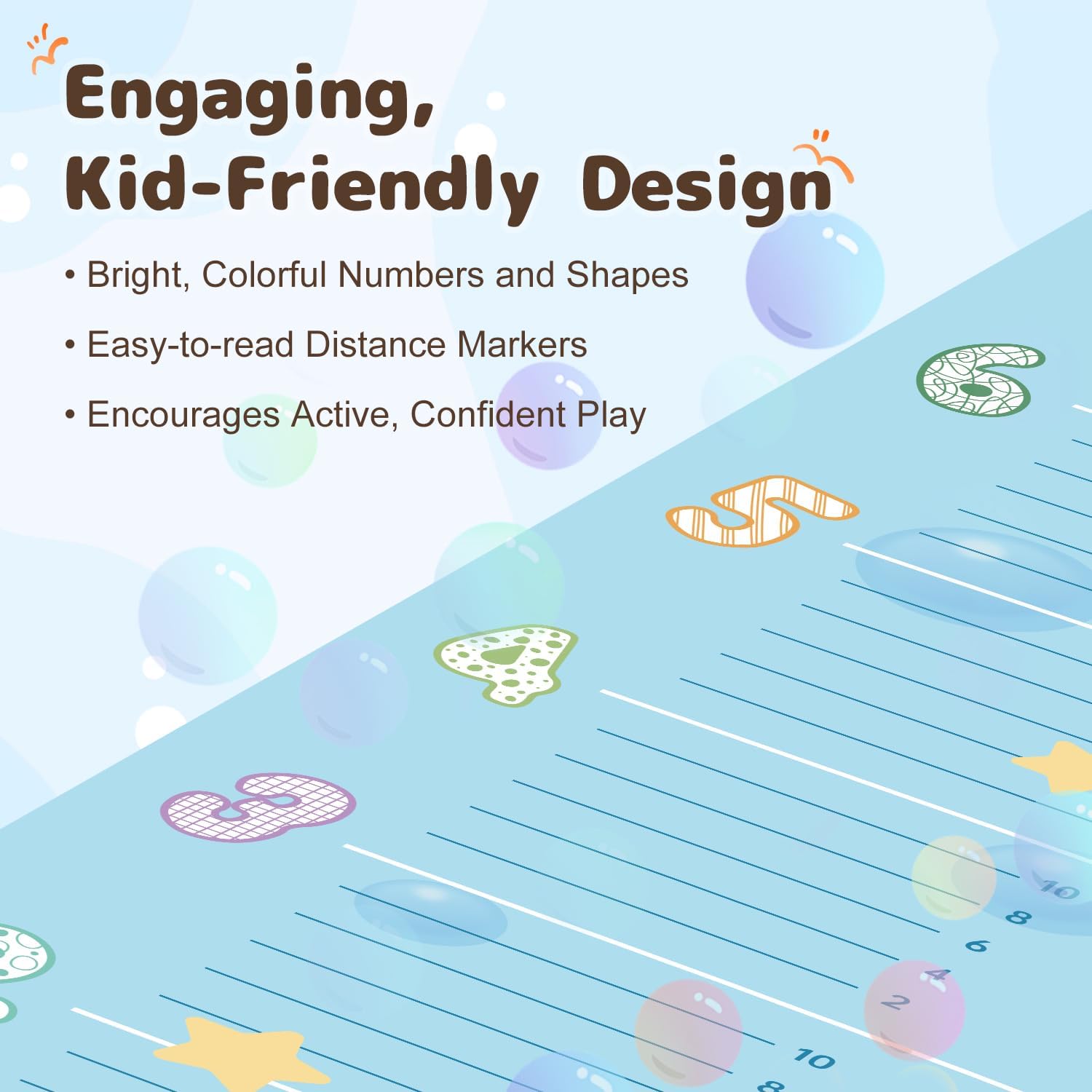 Jump Mat for Kids, Non-Slip Standing Broad Jump Training Mat with Measurement Marks and Carry Strip, Roll-Up Fitness and Activity Floor Jumping Pad for Home Workout, Jumprope, Yoga, Exercise