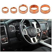 Vista 8 de Voodonala Para Dodge RAM Aire Acondicionado Faro Interruptor CD Perilla Trim para Dodge RAM 2013-2017 Aluminio 5pcs Azul