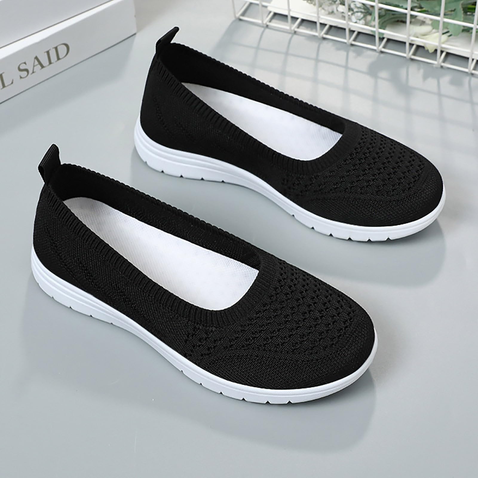 Scarpe Ortopediche Donna Comode Ortopediche Scarpe da Camminata Traspiranti Senza Lacci Slip on Sneakers Donna Running Tennis in Rete Estive Sneakers Offerta Punta Chiusa Barca Camminare Shoes