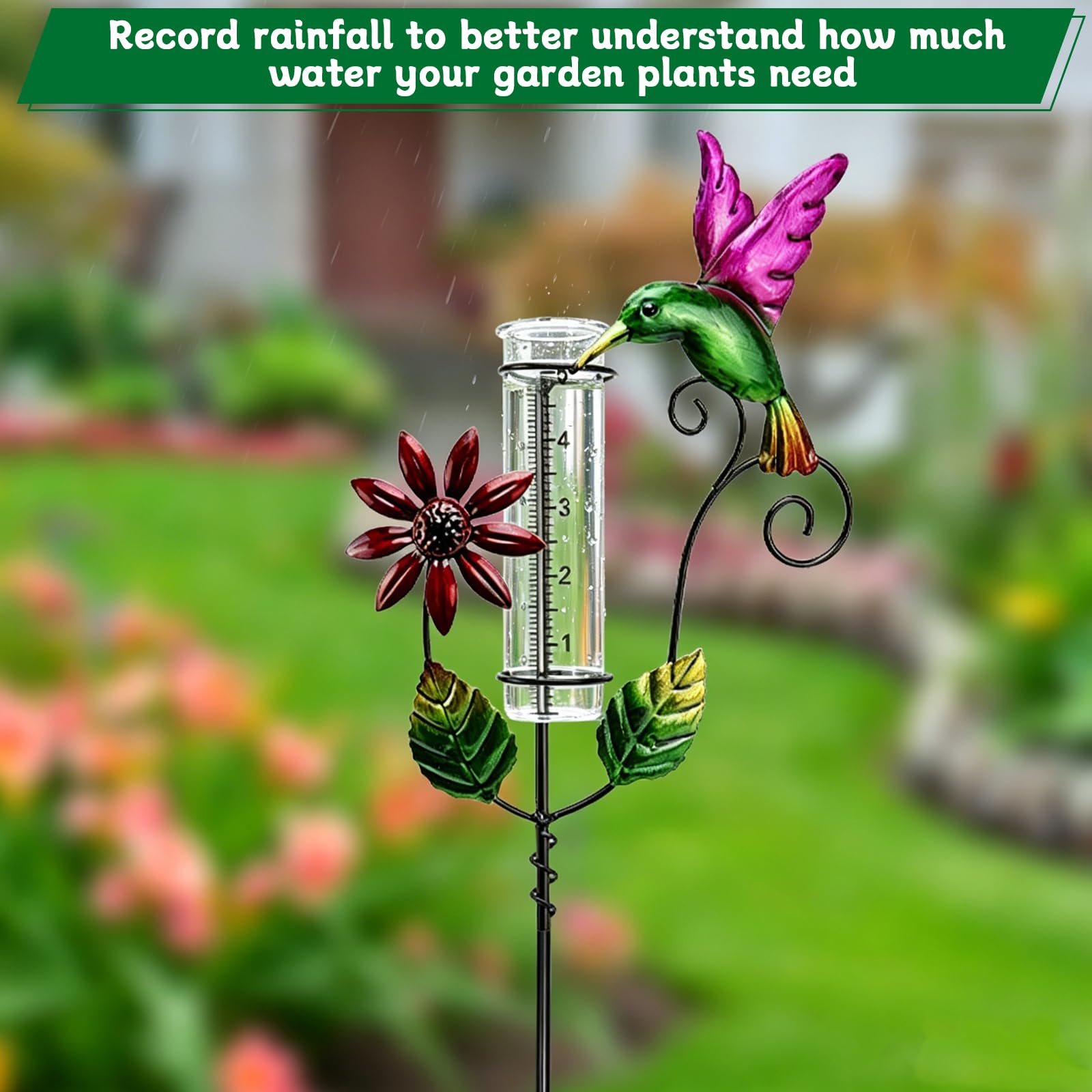 Regenmesser Glas 12cm/5in, Regenmesser für Garten und Rasen, zur Regenwassermessung, Geschenk für Gartenliebhaber