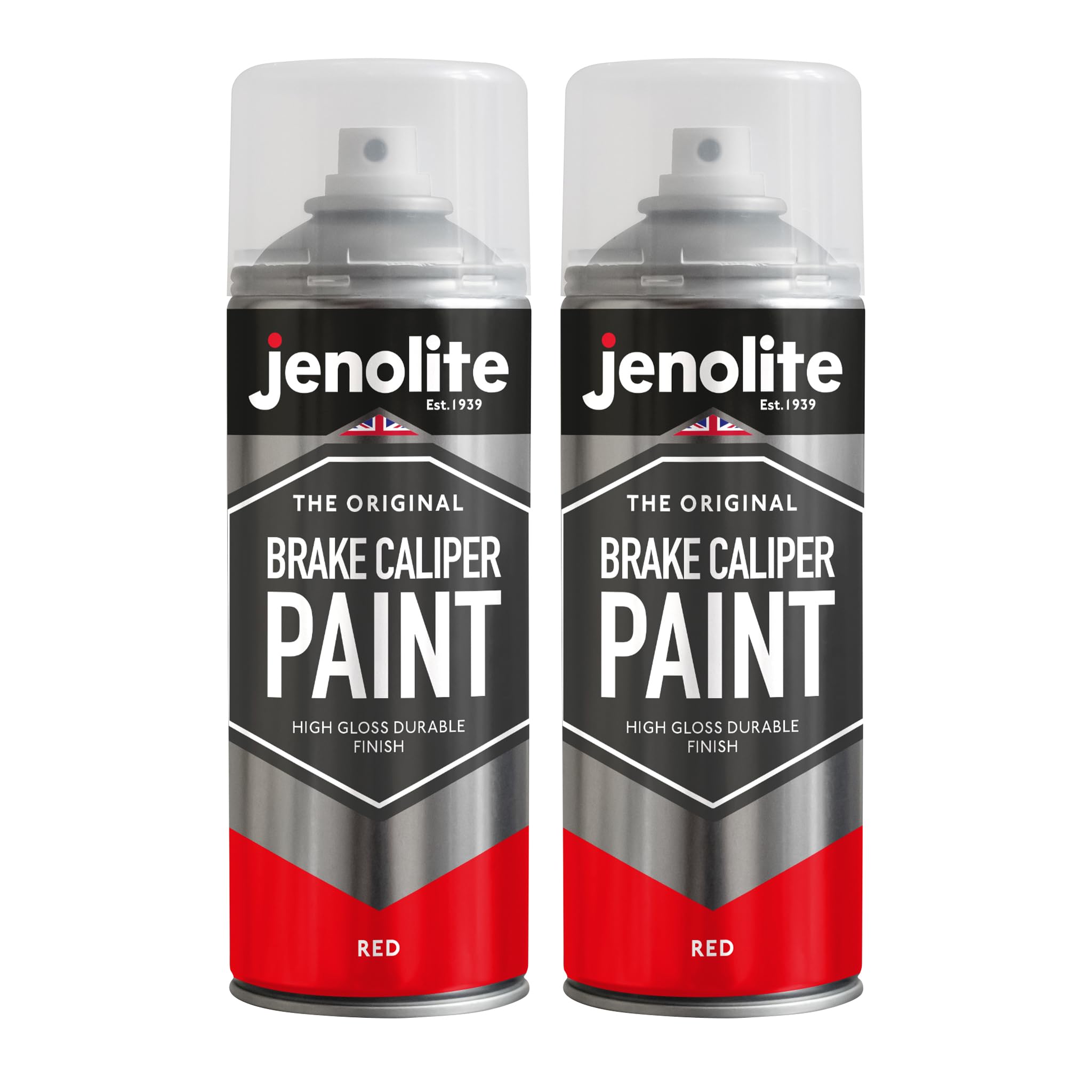 JENOLITE Brake Caliper Spray Paint | RED GLOSS | Brake and Caliper Restoration Spray Paint | Durable Finish, Heat and Petrol Resistant | 2 x 400ml