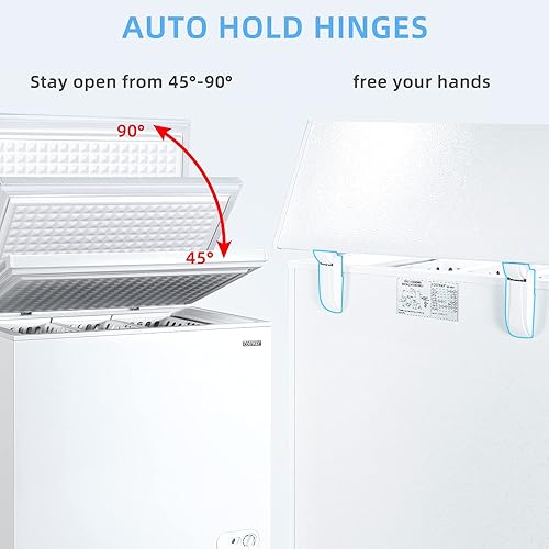 Miniatura 6 de COSTWAY Congelador de pecho, refrigerador vertical de una sola puerta de 5.2 pies cúbicos con 3 cestas extraíbles, congelador compacto con