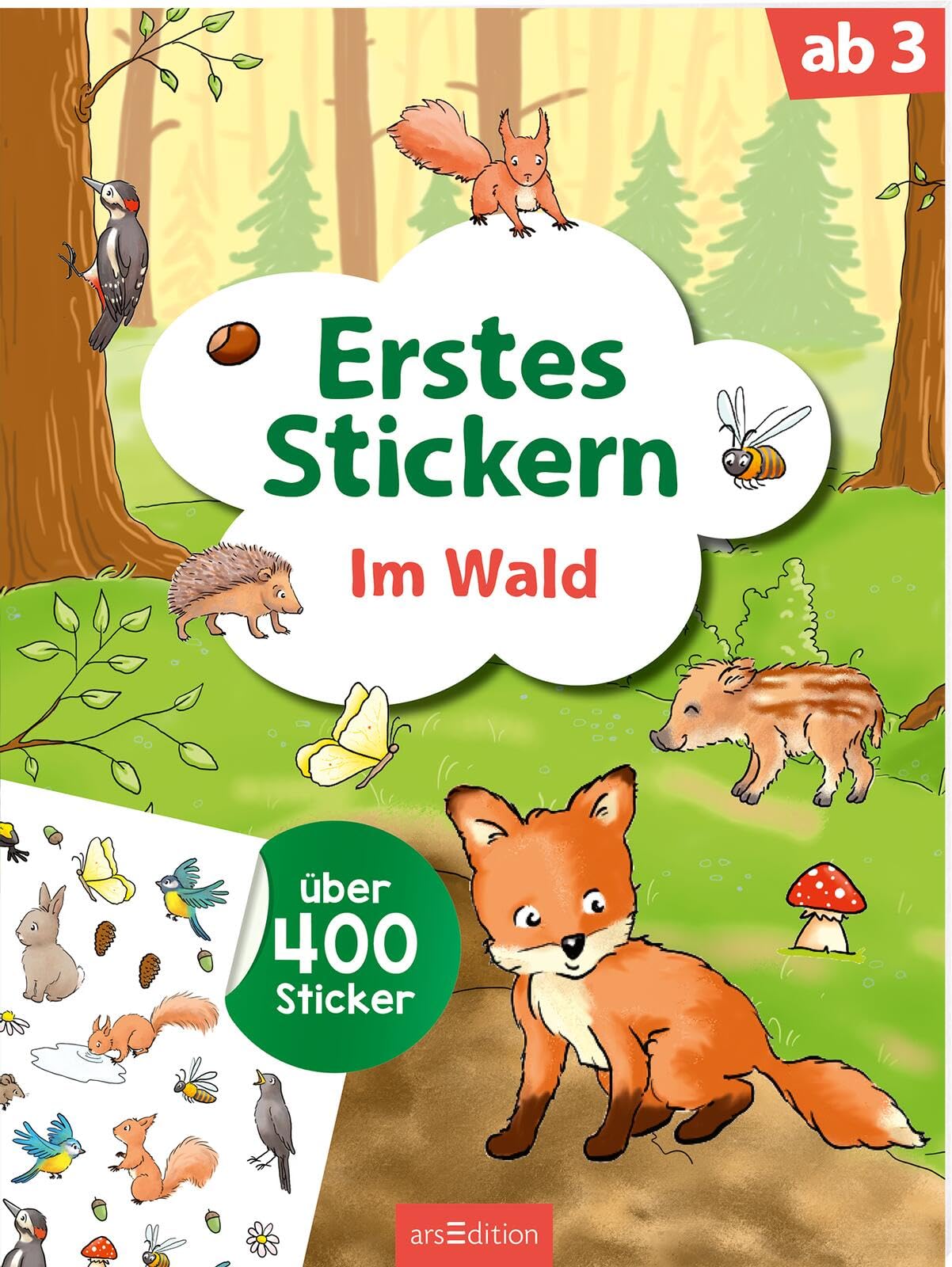 Erstes Stickern – Im Wald: Über 400 Sticker | Erstes Stickerheft für Kindergartenkinder ab 3 Jahren