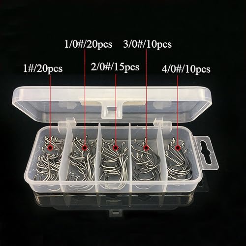 Miniatura 2 de Drasry Fishing Hooks Set High Carbon Steel Jig Bait Sharp Fish Hook for Saltwater Freshwater