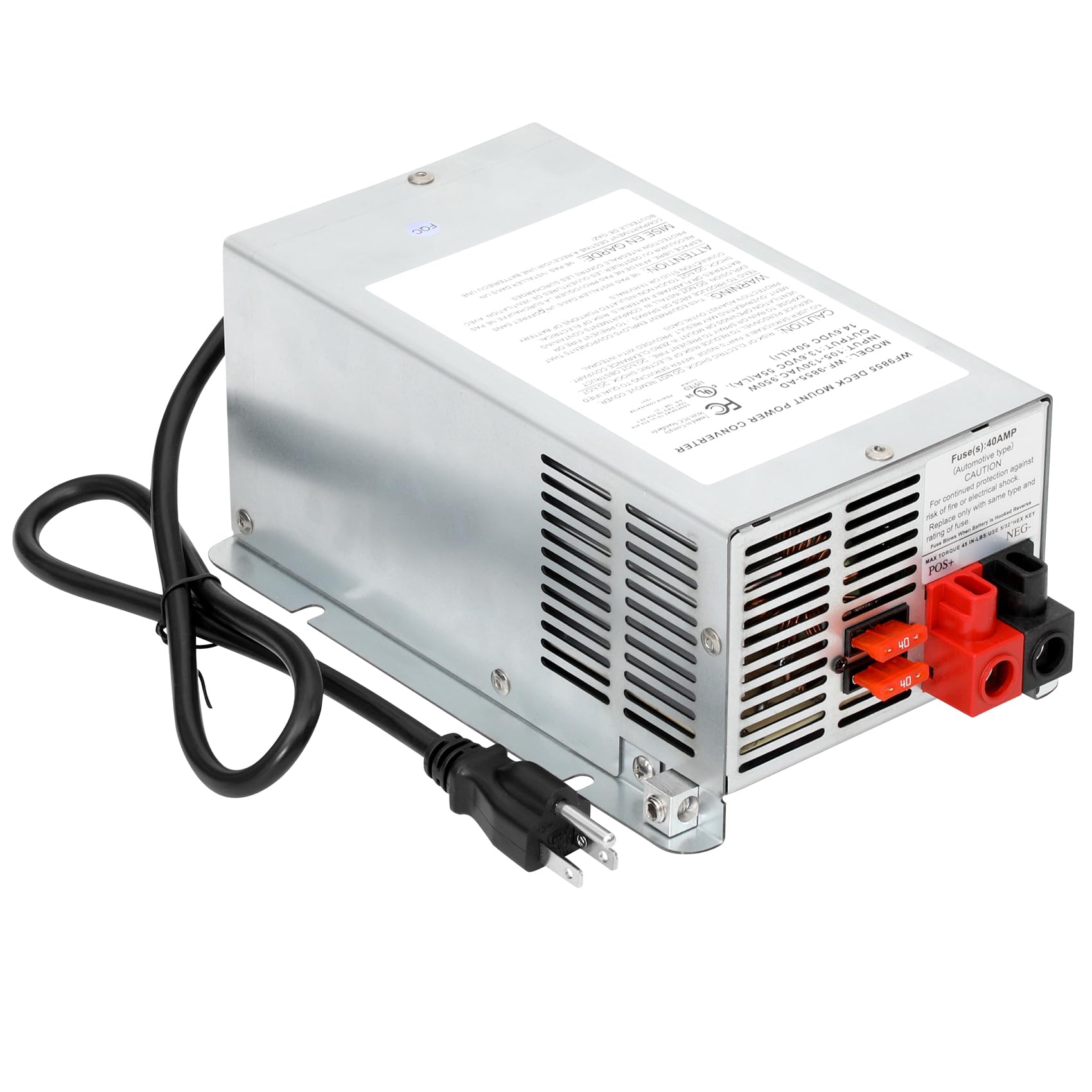 WF-9855-AD Deck Mount RV Power Deckmount Converter/Charger 55 Amp w/Lithium-Ion Switch,Replacement for 9800 Series