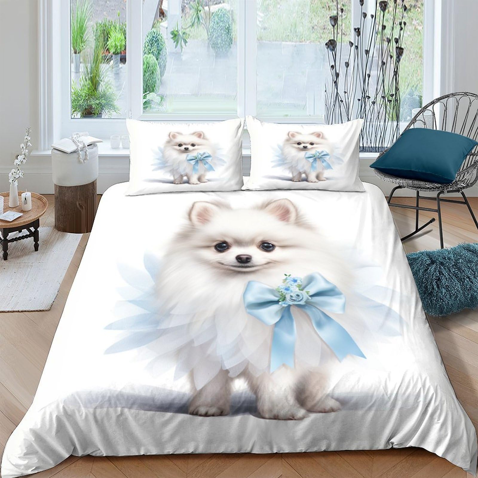Housse de couette Poméranie 200x200 cm en microfibre pour lit double