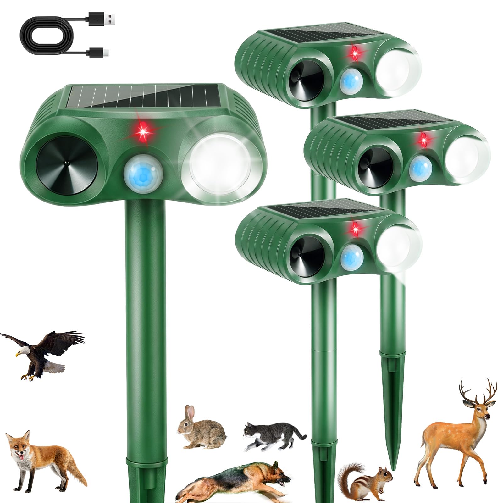 Photo 1 of Lycxbfjia Solar Ultrasonic Animal Repeller - Green