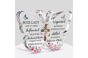 Lady Boss Acrylic Paperweights with Inspirational Quote: Empowering Desk Decor for Women Leaders