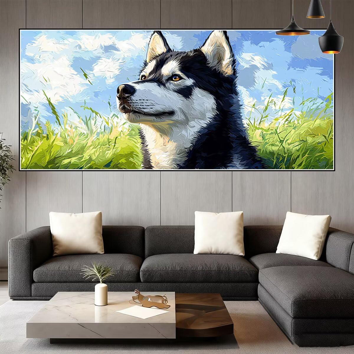 Malowanie diamentami zwierzęta, pies malarstwo diamentowe duży rozmiar 220 x 100 cm, DIY kryształowy diament sztuka diamentowa malarstwo dżetów haft rzemiosło zestaw do dekoracji jesiennych T-62