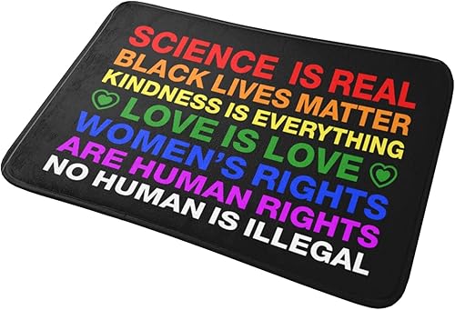 Miniatura 2 de Front Porch Mat Outdoor Science is Real Black Lives Matter BLM Love Rainbow Mat Winter Mat Dorm Room Accessories (Size : 65X90CM)