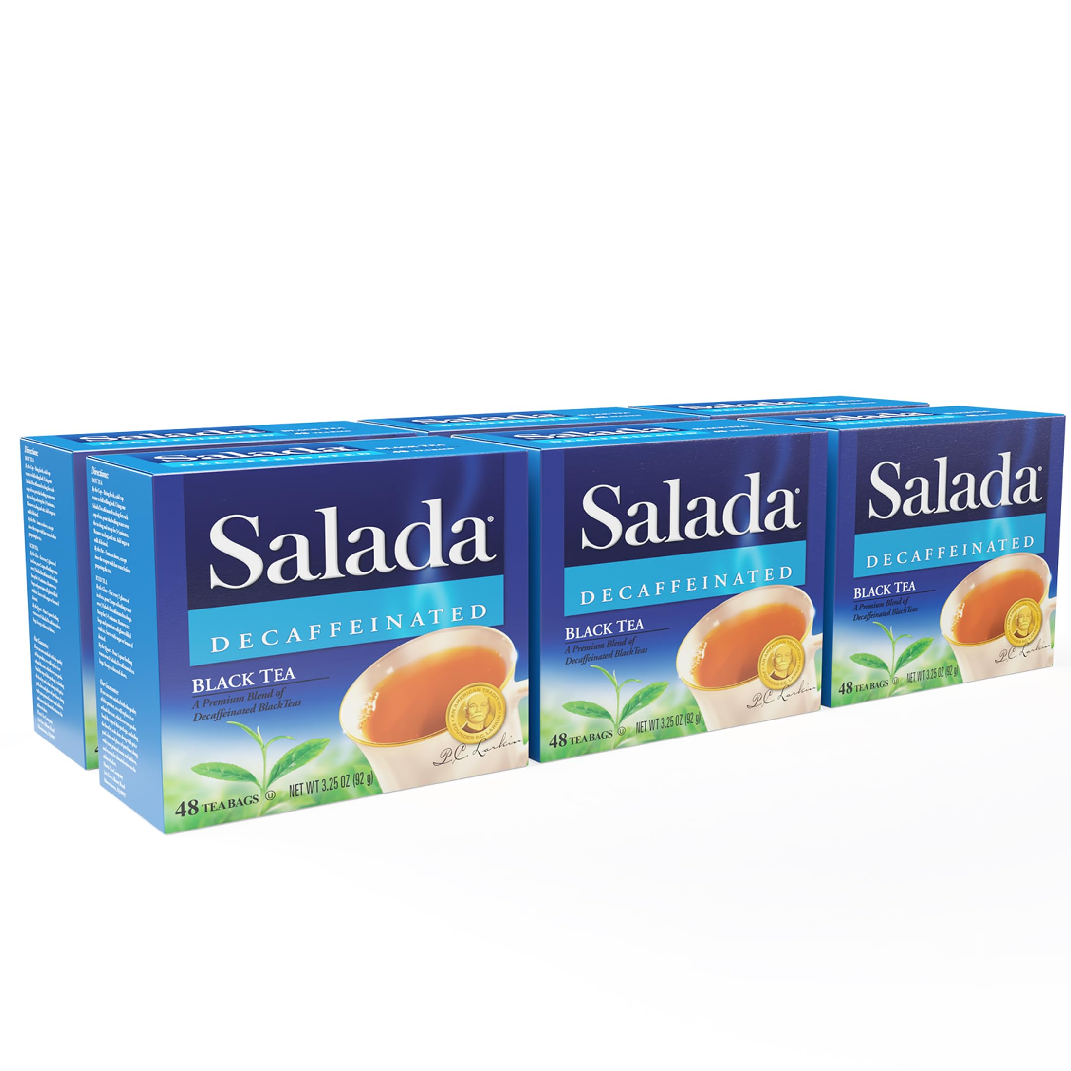 Salada Decaffeinated Black Tea Blended Strong Black Tea with 48 Tea Bags Per Box (Pack of 6) Contains Caffeine Brew Hot Flavored Rich in Antioxidants
