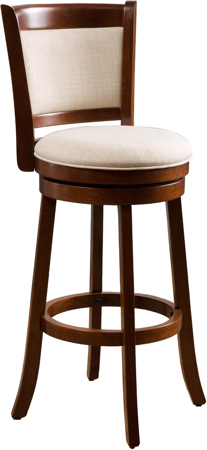Great Deal Furniture 296632 Davis Fabric Swivel Backed Bar Stool
