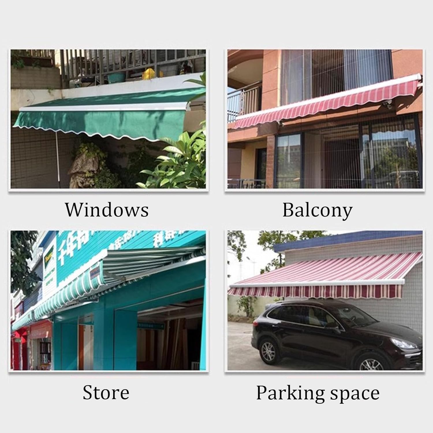 Retractable Patio Awning Replacement Fabric (Without Frame) Waterproof Shade Sun Shade Awning Cover Outdoor Patio Canopy Sunsetter Deck Awnings Polyester ﻿ (Color : A, Size : 14x10ft)