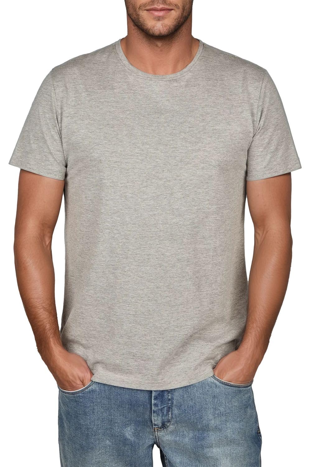 riverso RIVDean T-shirt męski, regularny krój, zestaw 5 sztuk, okrągły dekolt, krótki rękaw, na lato, czarny, biały, beżowy, zielony, szary, niebieski, S M L XL XXL 3XL 4XL 5XL