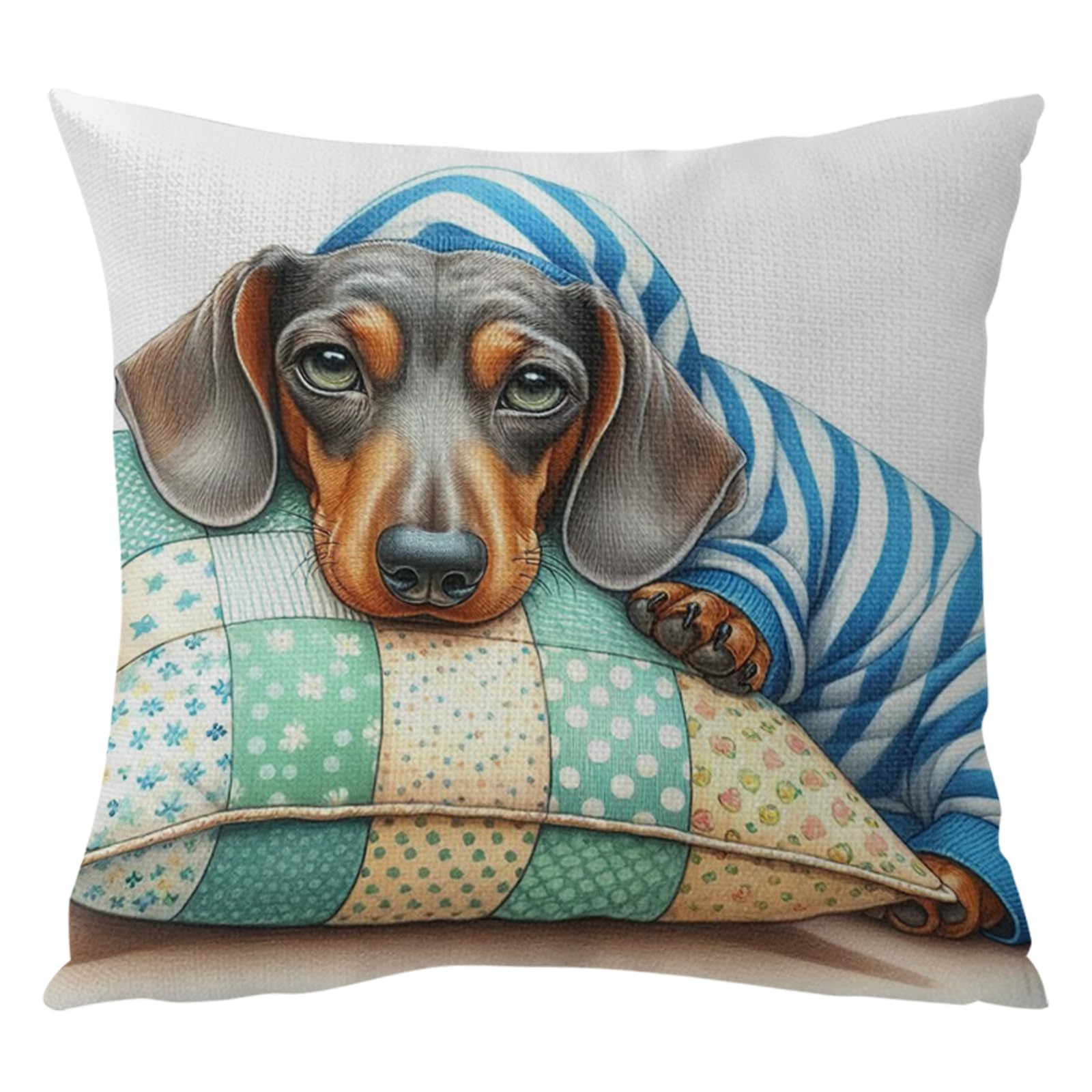 Poetrydraw Dachshund Cross Stitch Kit 11Ct 3-Strands 45X45cm Cushion Cover Diy Embroidery For Beginners & Adults