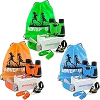 Vista 1 de Adventure Kidz - Kit de exploración al aire libre, binoculares con estuche, linterna, brújula, silbato, lupa, mochila, paquete (21 artículos)