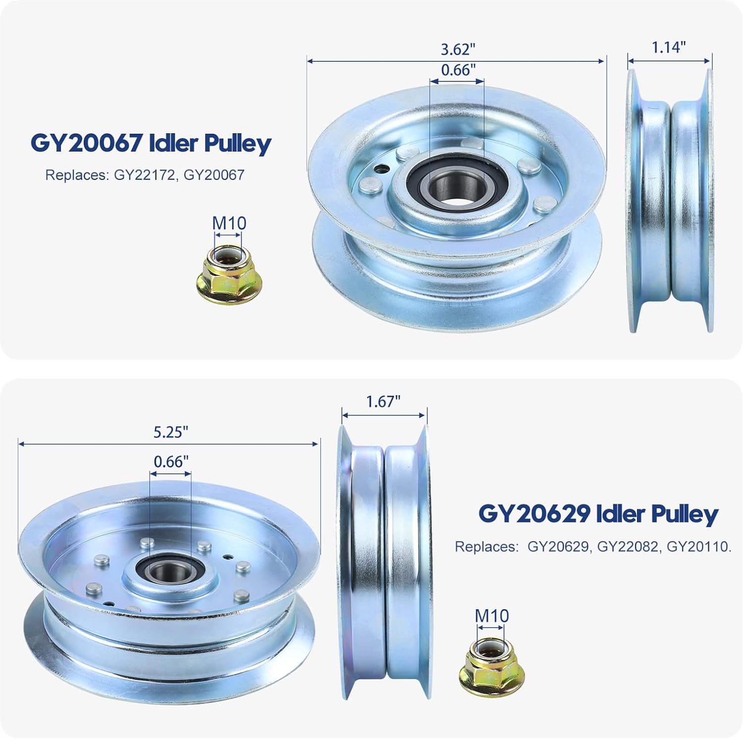 3 Pack GY21098 Spindle Assembly with GX22616 Pulley GY20629 GY20067 Idler Pulley Replaces John Deere AUC15811 Spindle, GY21098, GY20454 for John Deere D140 D160 E140 E170 Tractors